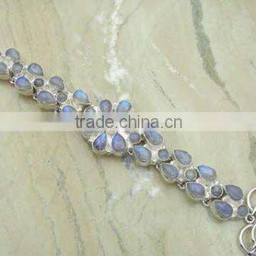 HUGE ! Wholesale 925 sterling silver jewelry,sterling silver RAINBOW MOONSTONE Bracelets,