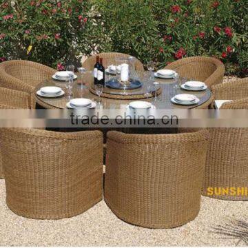 2014 rattan round dining table sets