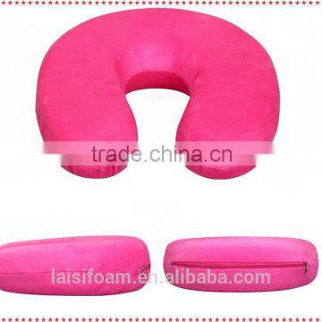 100% polyester u shape pillow for neck pillow memory foam travel neck pillow LS-U-022-b