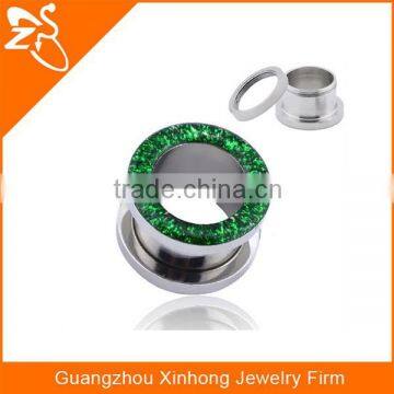 TP01104 316l surgical stainless steel body piercing flared flesh tunnel