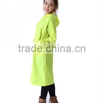 adult long raincoat PVC high visible reflectve tape waterproof raincoat