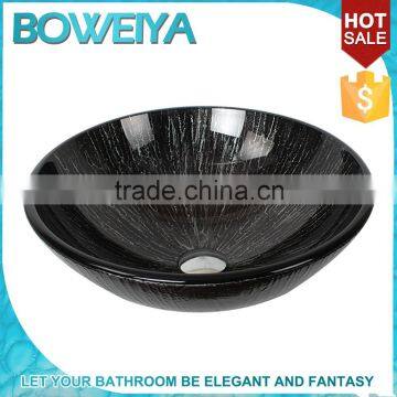 China Exporter Portable Large European Unbreakable Glass Bathroom Wash Hand Basin