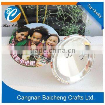 tourism travelling promotional gifts company logo tin button badge with people photo full color printed for you diy