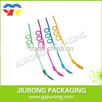 Disposable plastic printed straw with different colors