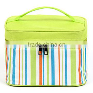 2015 OEM wholesale canvas ice bags stripe polyester insulated promotion cooler bag