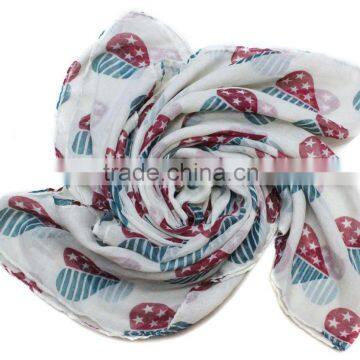 American Flag Printed Heart Design Head Scarf Custom photo-2