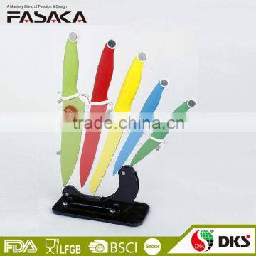 BLG-F1 Stainless Steel 6pcs Non-stick Coating color kitchen knife set