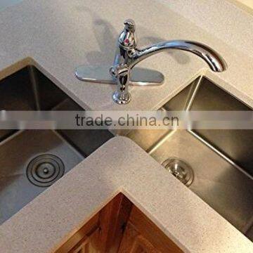 Stainless Steel 304 Double Bowl Kitchen Sink Corner Sink Above Counter photo-6