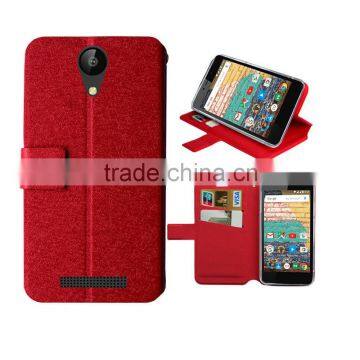 for Archos 50e Neon Hot Pink Silk Slim Stand Wallet Leather High Quality Factory Price photo-3