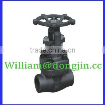 ASTM A105 forged steel thread gate valve , NPT screwed , BW