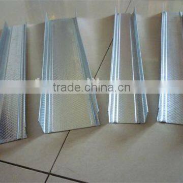 Metal channel stud track for gypsum board partition