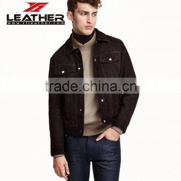 2014 new style high quality dark color mens denim jacket