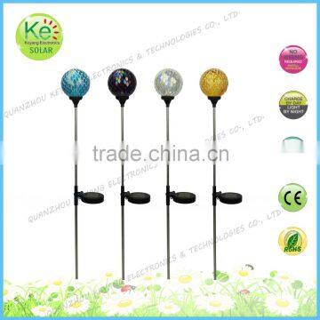 Colorful glass ball LED light solar garden stake