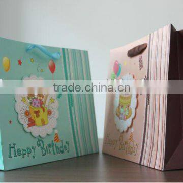 2013 Eco-friendly good quality 3D cartoonbirthday gift paper bag