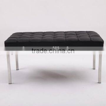 Stainless steel leg upholstered living room indoor leather bench sale