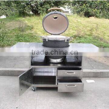 Auplex Outdoor Trolley Stainless Steel Kamado BBQ Table