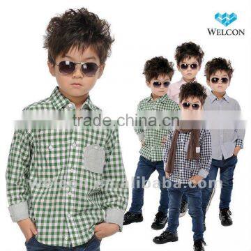 latest fashion design children brand long sleeve 100% cotton kids shirt