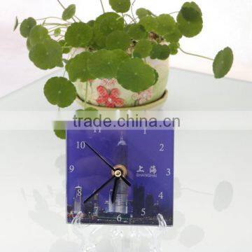 High Quality square Glass Wall Clock for bedroom