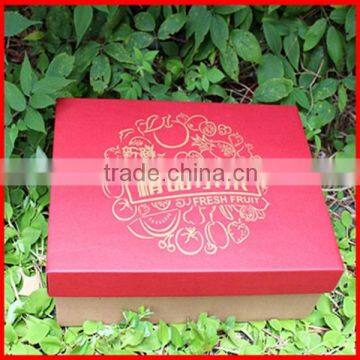 Accept Customized Craft Red Durable Kraft Paper Fruit Storage Box photo-3