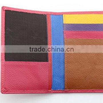 Multiple fashion colorful passport leather id card holder