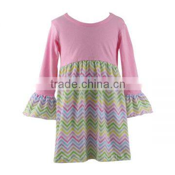 Wholesale flower girl dress baby girls chevron dress new model girl dress latest dress designs photos