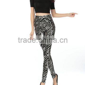 European And American Style Printed Stripe Sexy Clubwear Leggings For Women