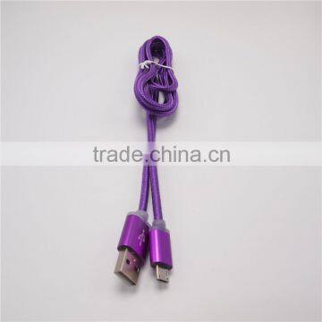 High Quality 1.5M Pure Copper Efficient Transmission For Samsung V8 Nylon Braided USB Cable For OPPO R9 Charging Port Flex Cable