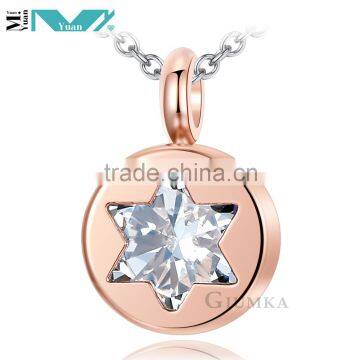 Stainless steel with rose gold plated star pendant