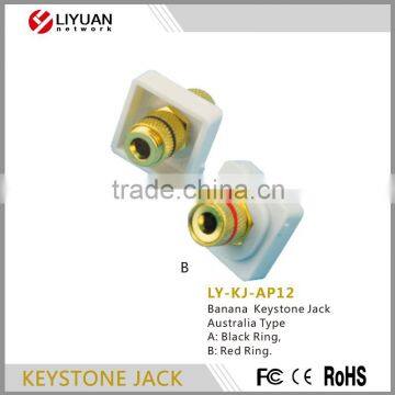 LY-KJ-AP12 Wholesale prices Banana Keystone Jack Australia Type A: Black Ring, B: Red Ring