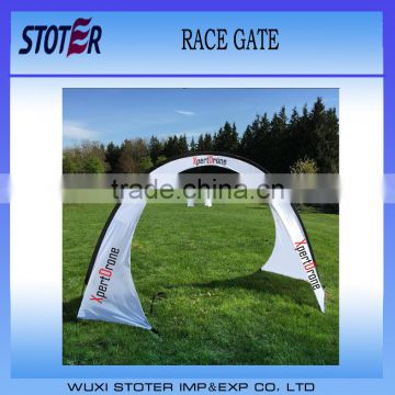 Advertising race gate with fabric image