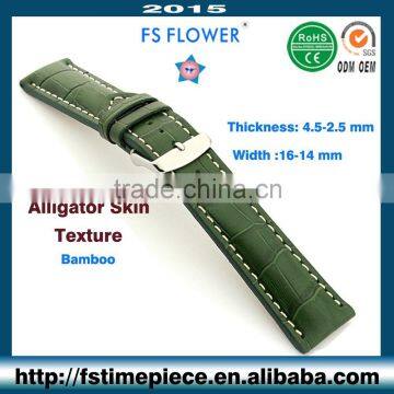 FS FLOWER - Authentic Leather Starp Crocodile Skin Expensive Luxurious Leather Type 16mm