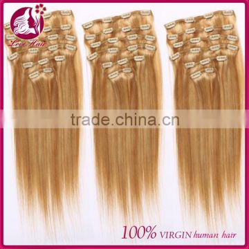 clip in sets products 7pcs clip in human hair extensions 10"-26" straight blonde 6A grade human hair extensions