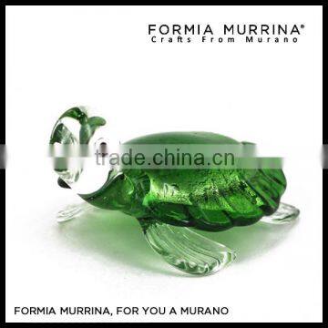 Green Glass Turtles Handmade Art Glass Figurines for Home Decoration