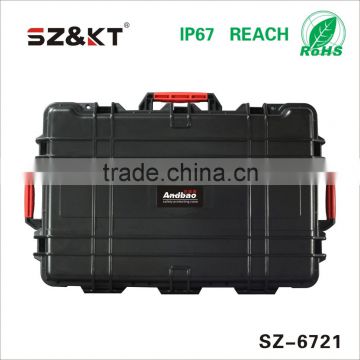 Hard Plastic Equipment Case with foam and wheels