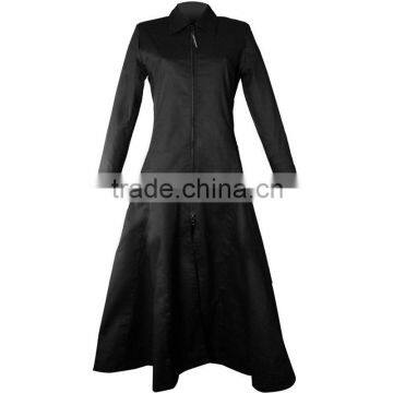 Pur Black Cotton Gothic King Steampunk Over Coat