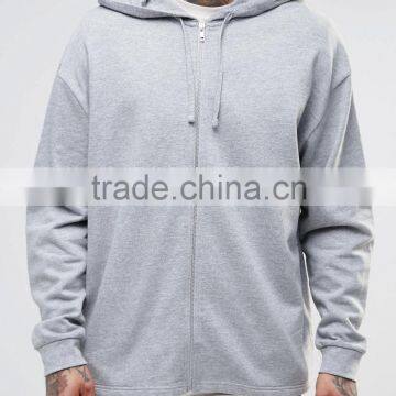 Daijun Cheap Wholesale With Hood 100% Cotton Full Zip Plain Grey Oem Hoodies