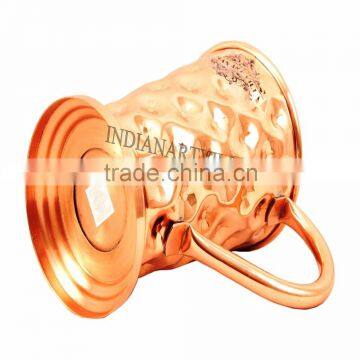 IndianArtVilla Pure Copper Big Daimond Mug Moscow Mule Cup 450 ML - Serving Beer Cocktail Wine Bar Hotel Restaurant Drinkware photo-3