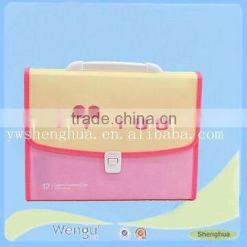 a4 document pink expanding file folder with handle