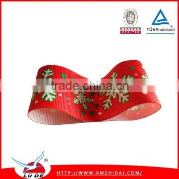 High Quality Factory Price Colorful Printed Christmas Grosgrian Ribbon Tape