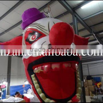 Giant Hanging Inflatable Clown Head for Halloween