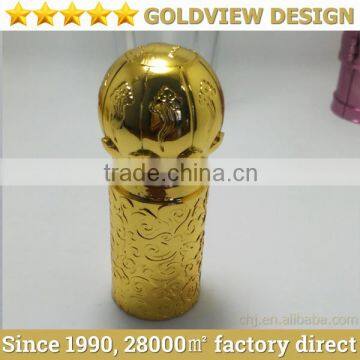 Gold plated aluminium cap for perfume bottle/perfume bottles with crown cap/wooden perfume bottle caps