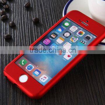 360 Degree Full Cover Plastic Hard Case for IPhone 7 7 Plus Shockproof Case With Tempered Glass