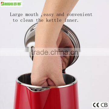 Baidu Factory Double Layer 2.0L Red Instant Boil Water Stainless Steel Kettle Larger Mouth Easy to Clean photo-4