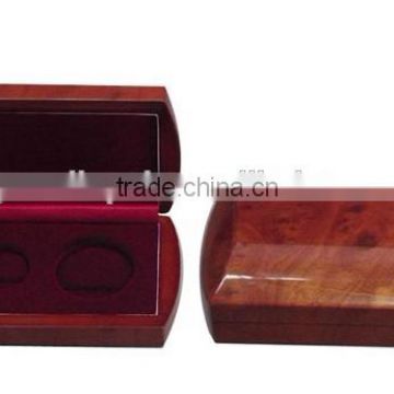 Burl veneer coin box with red soft velvet