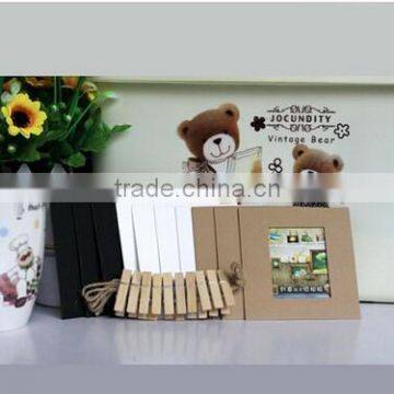 Photo Deco Paper Frame + Wooden Clothespin + Deco String Set_3x5 Inch Post