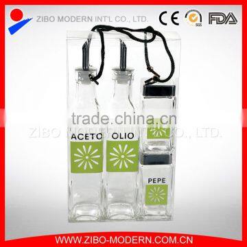 4pcs glass oil and vinegar bottles wholesale with pvc box