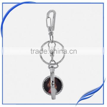 promotion round customized spinning turbo keychain