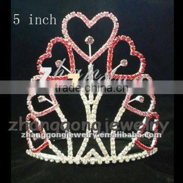 Beauty heart design crystal pageant tiara
