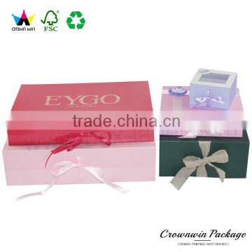 Fancy New Luxury Flat Pack Recycled Paper Folding Box Ribbon Closures