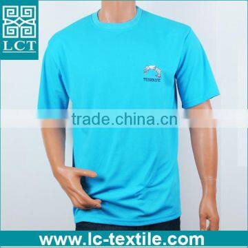 Hot China Products blue color embroidered cotton plain tshirt